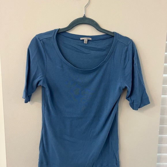 Halogen Blue Fitted 3/4 Sleeve T-Shirt - Picture 4 of 4
